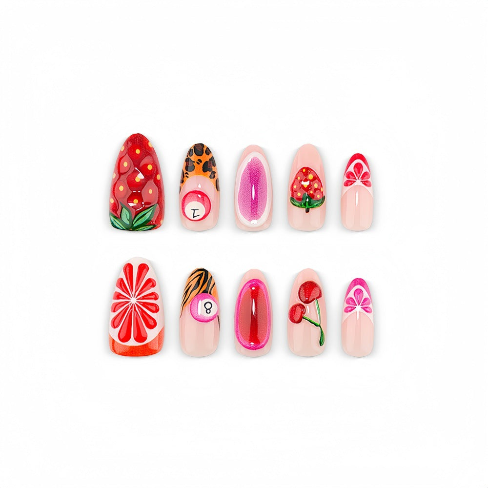 Artificial nail set with fruit motifs Stornfield