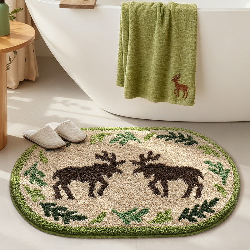 Rustic Moose-Themed Area Rug