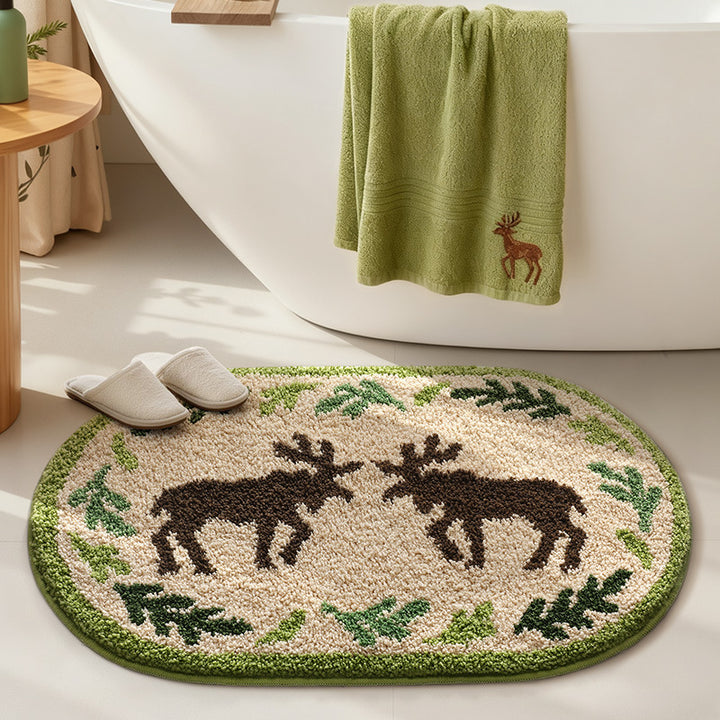 Rustic Moose-Themed Area Rug