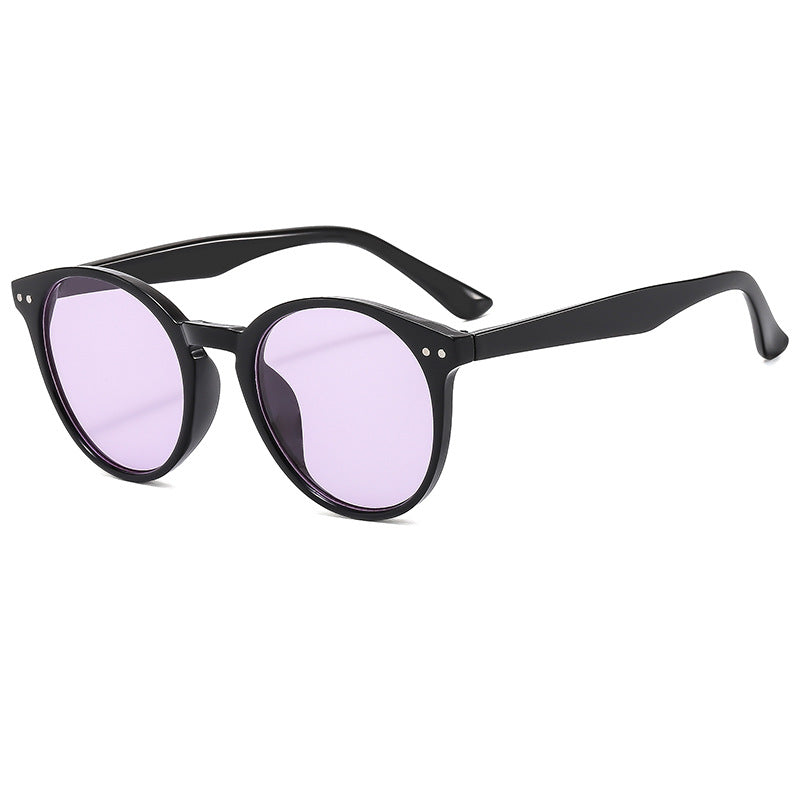 Women's fashionable round sunglasses with transparent frame and UV protection Stornfield