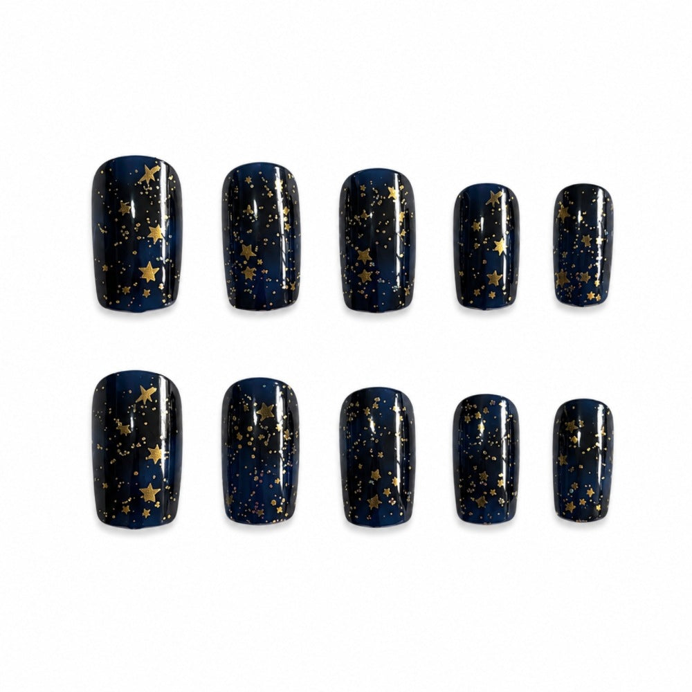 Elegant Artificial Nails In Luxurious Star Design Stornfield