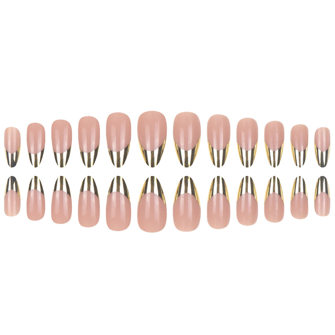 Elegant Metallic Tip Press-On Nails Stornfield