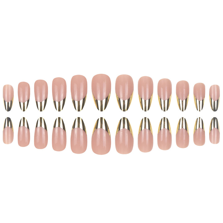 Elegant Metallic Tip Press-On Nails Stornfield