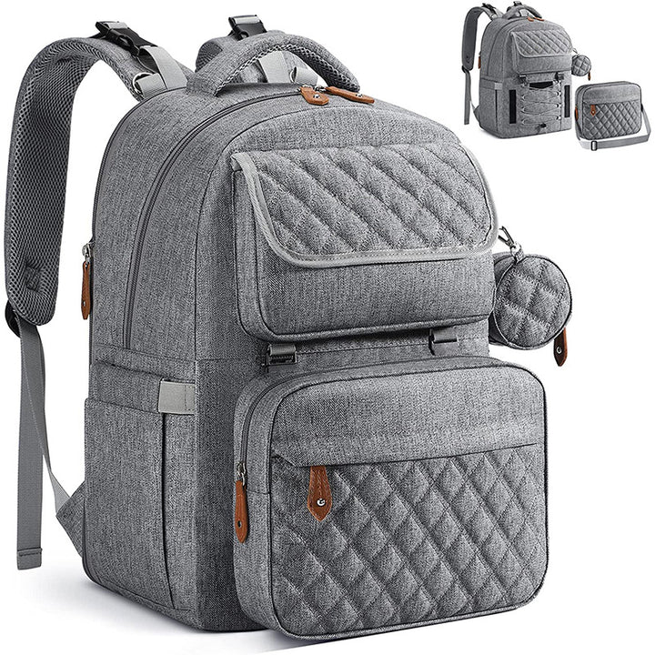 Multi-Functional Quilted Backpack with Detachable Organizer Stornfield