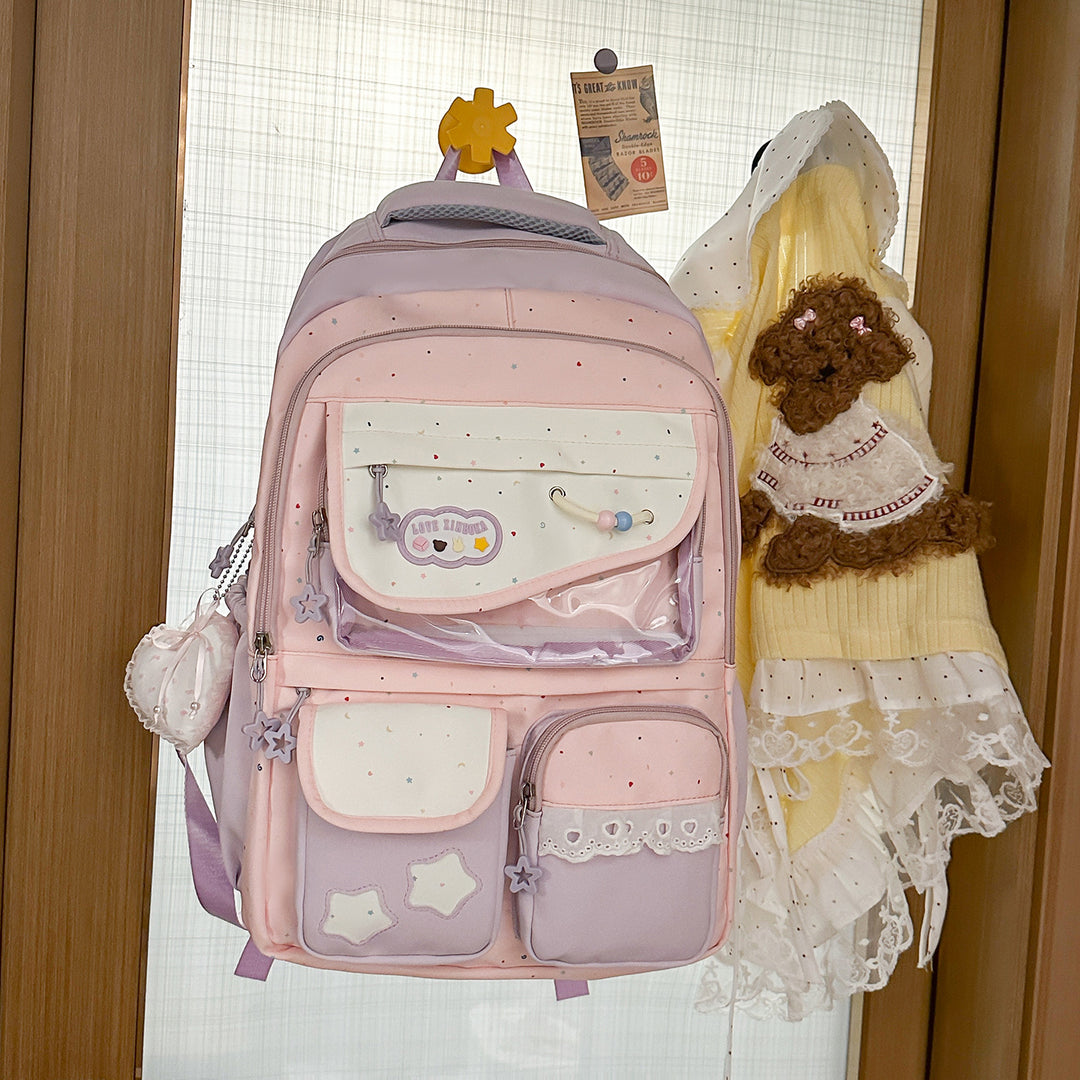Multi-Pocket Casual Backpack with Transparent Window Stornfield