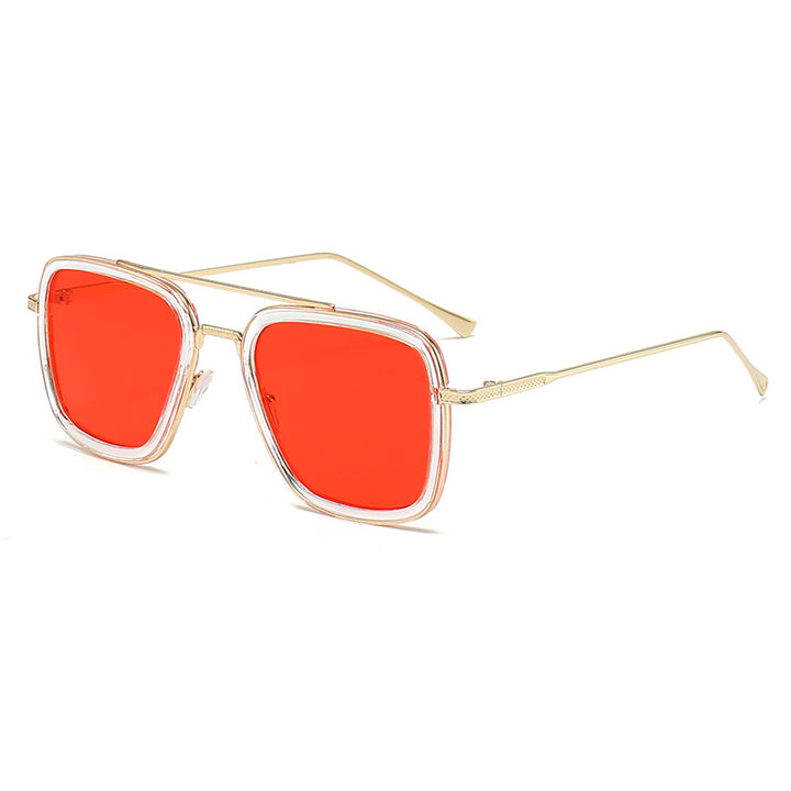 Women's fashionable square sunglasses with glamorous metal frame Stornfield