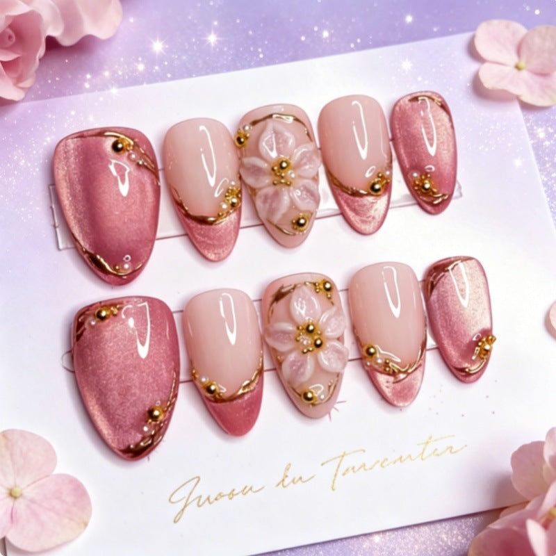 Decorative Floral Press-On Nail Set Stornfield
