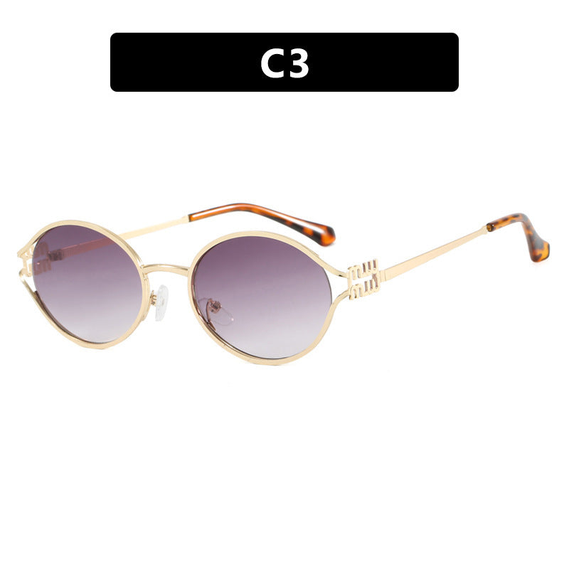 Women's Oval Sunglasses with Elegant Metal Frame and Fashionable Design Stornfield