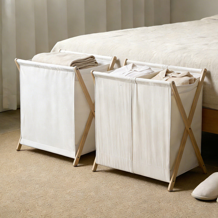Laundry basket with practical folding mechanism Stornfield