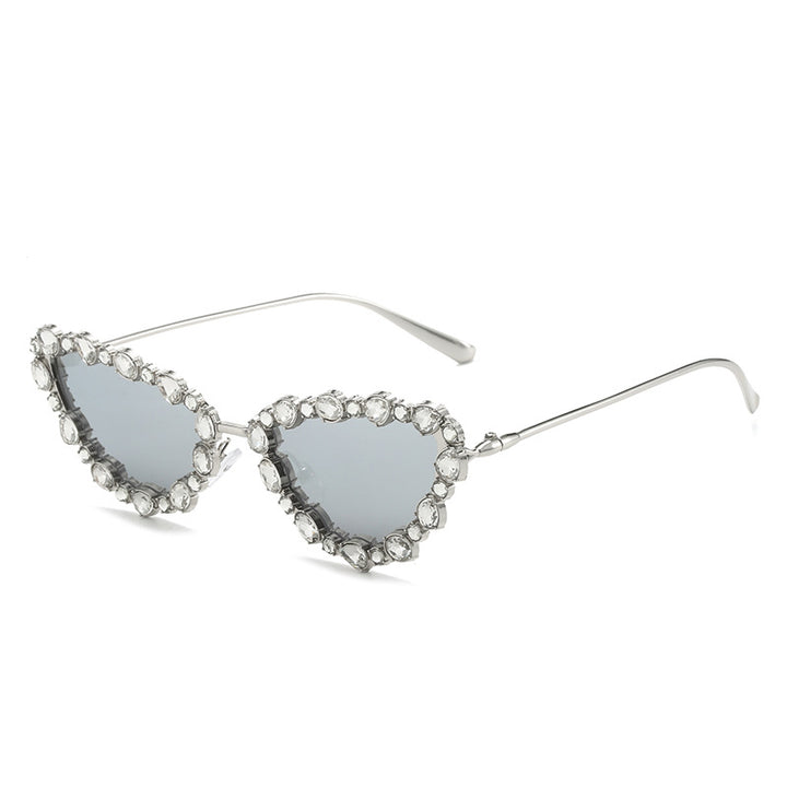 Heart-Shaped Rhinestone-Embellished Sunglasses Stornfield