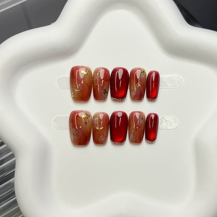 Glossy Gradient Press-On Nail Set