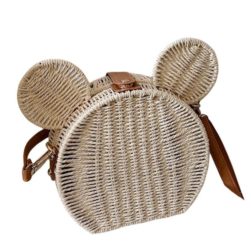 Ladies Round Basket with Rabbit Ear Design Stornfield