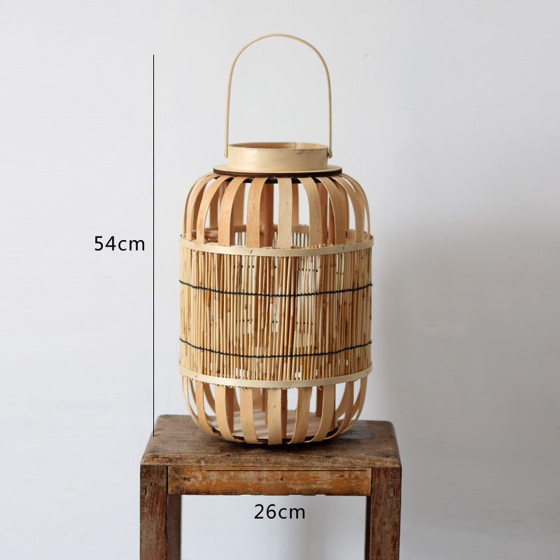 Handcrafted lantern made of bamboo and metal Stornfield