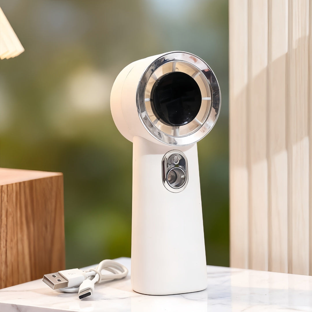 Women Portable Mini Fan with USB Charging Function and Innovative Spray Technology Stornfield