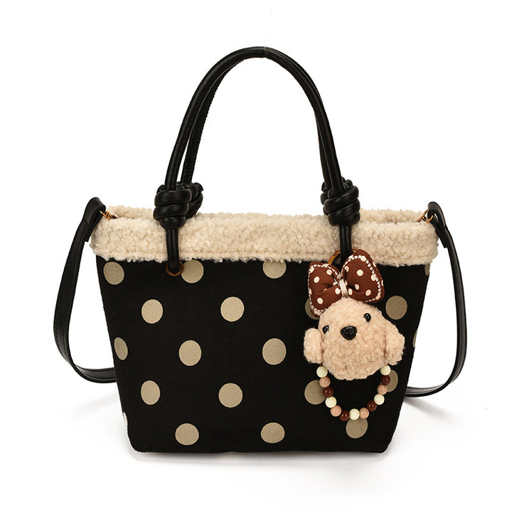 Polka Dot Plush Handbag