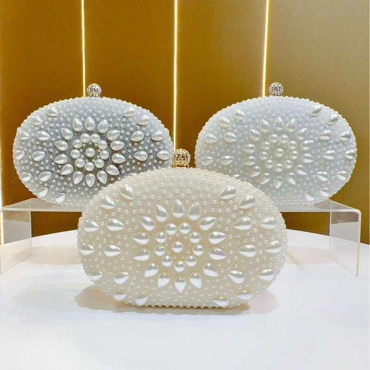 Pearl-Embellished Clutch