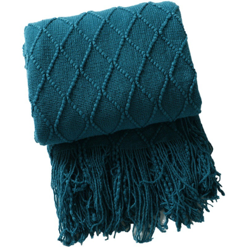 Cozy Textured Knitted Throw Blanket