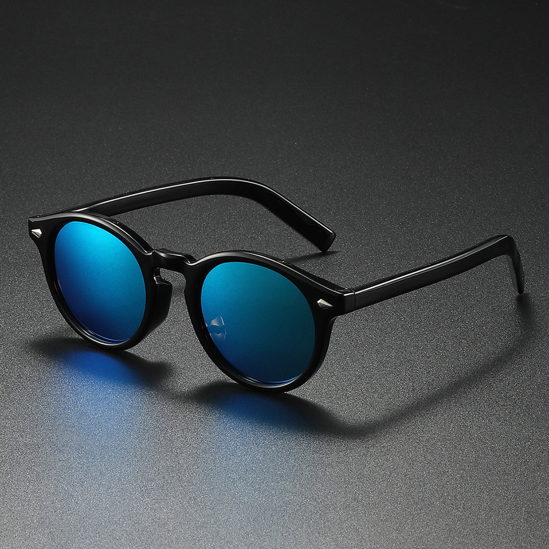 Ladies Round Sunglasses with Transparent Frame and Reflective Lenses Stornfield