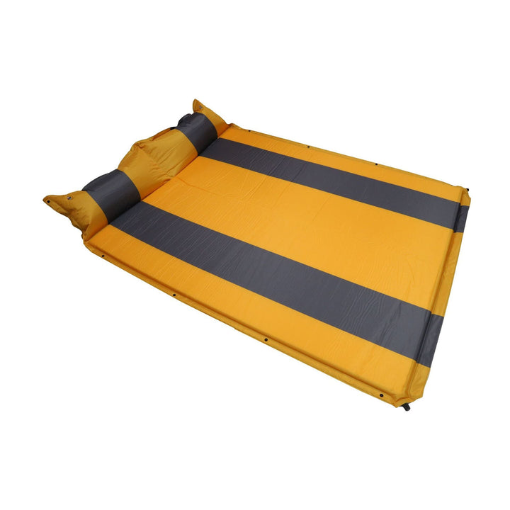 self-inflating double camping mattress with integrated headrest Stornfield