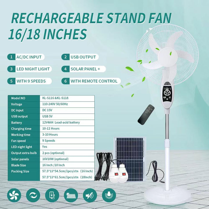 Women's Solar-Powered Stand Fan Stornfield