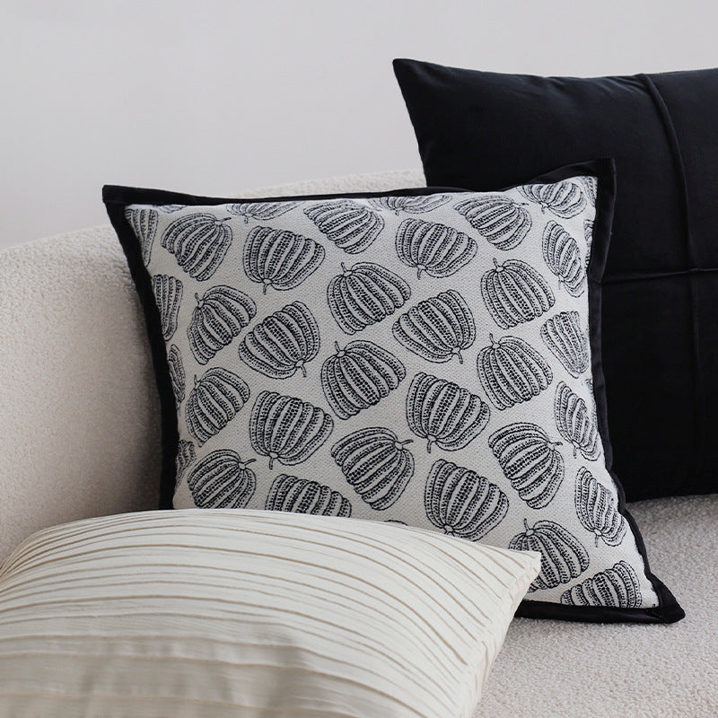 Decorative cushion with artistic pumpkin pattern