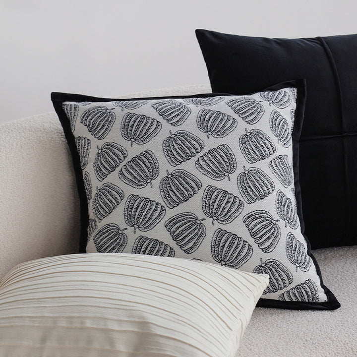 Decorative cushion with artistic pumpkin pattern