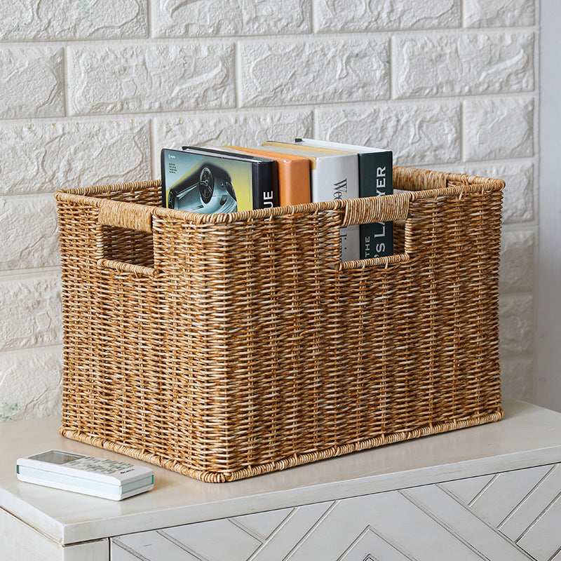 Handcrafted Rectangular Wicker Storage Bin Stornfield