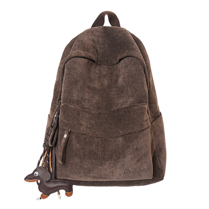 Corduroy Texture Casual School Backpack Stornfield