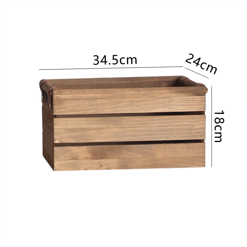 Elegant storage basket made of solid wood Stornfield