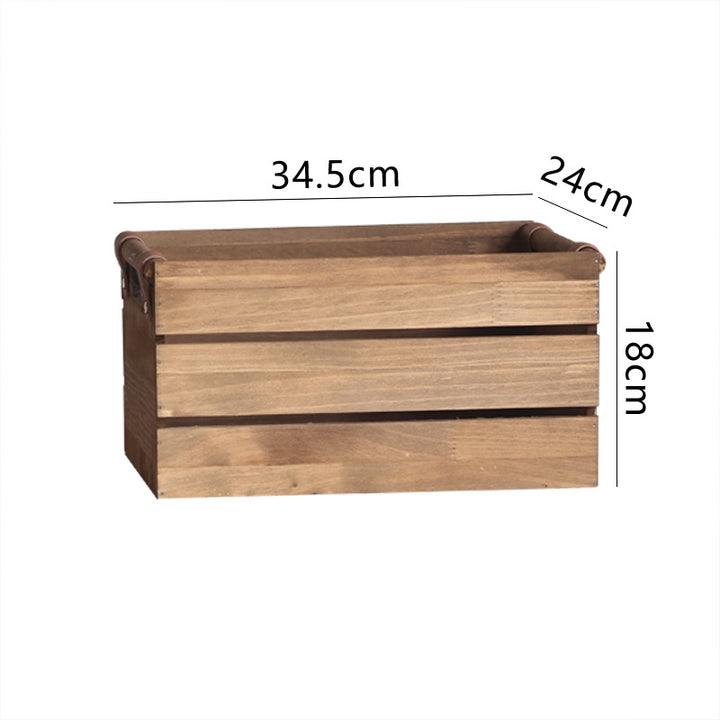Elegant storage basket made of solid wood Stornfield