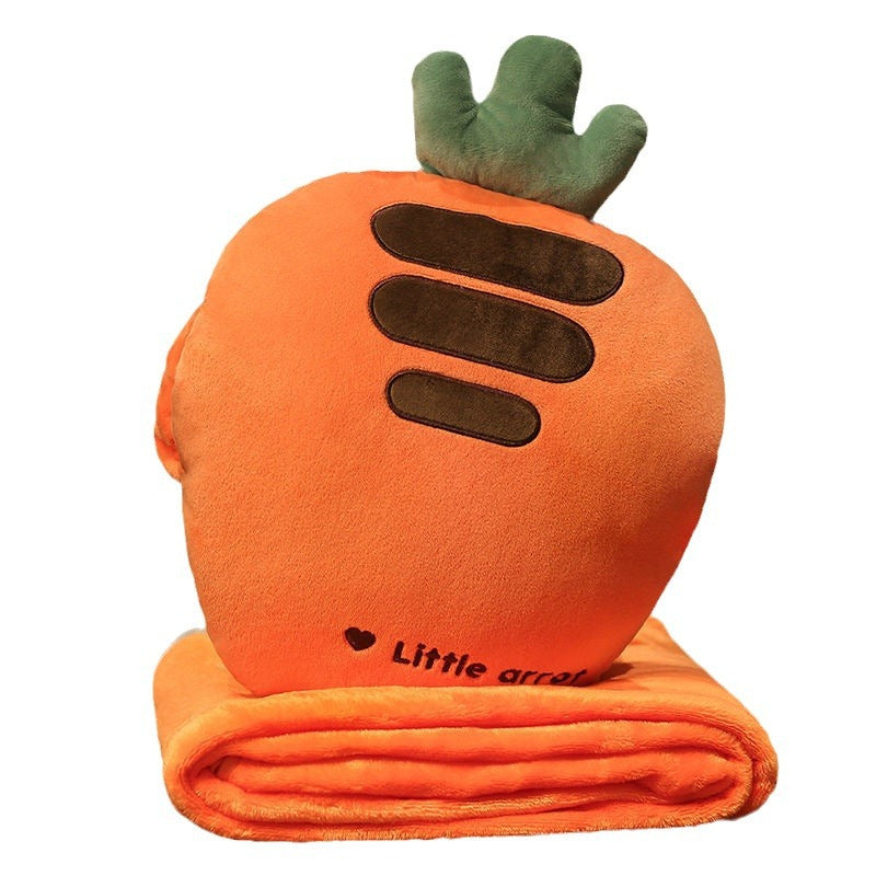 Plush carrot cushion and blanket set Stornfield