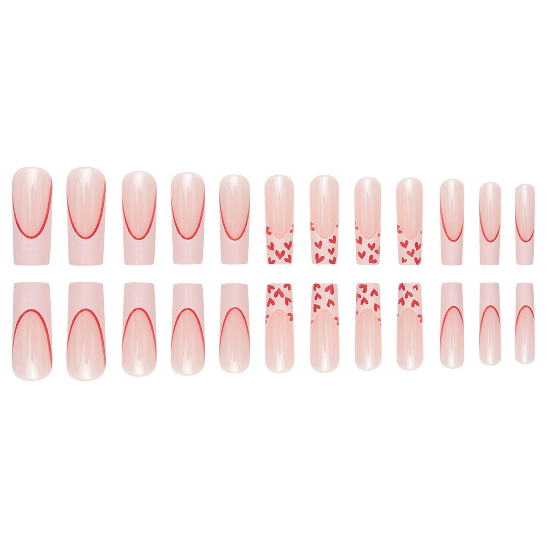 Romantic Heart-Accent Press-On Nail Set Stornfield