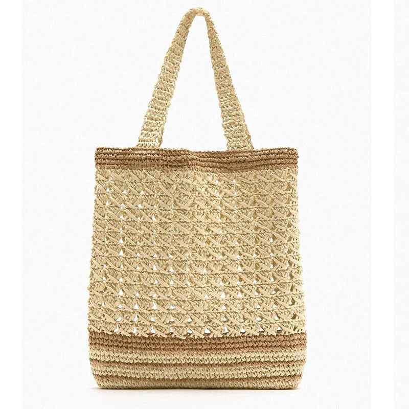 Handcrafted basket bag with modern striped design Stornfield
