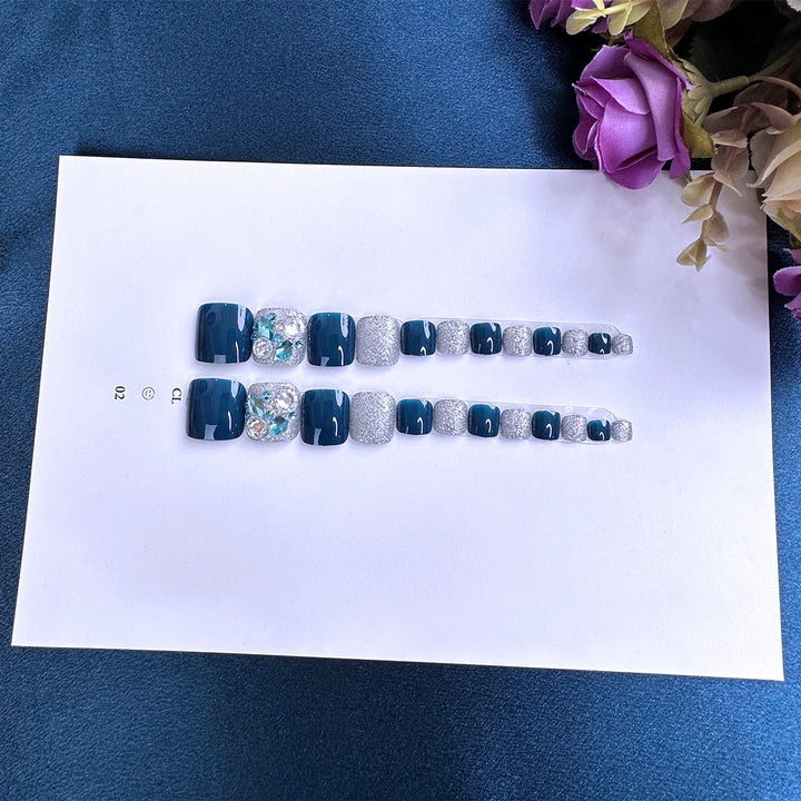 Exclusive toenail art with glitter and gemstones Stornfield
