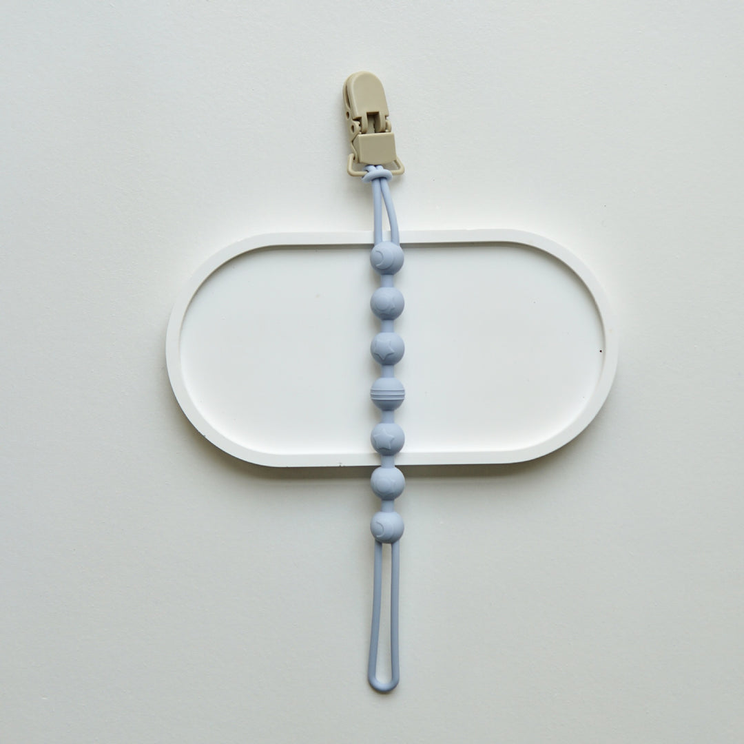 Infant Teething Bead Pacifier Holder Clip with Secure Clamp