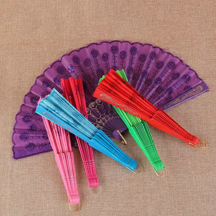 Women's folding fan with artistic decorations Stornfield