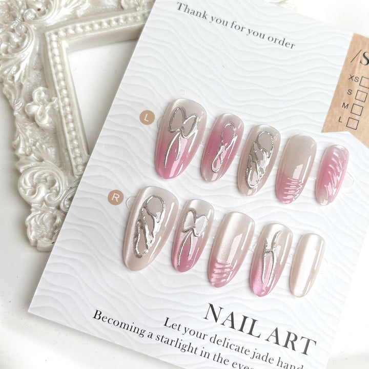 Press-On Nail Art Set with Elegant Styles