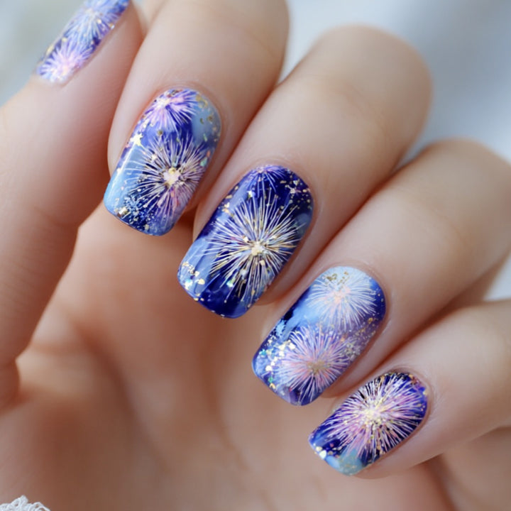 Fireworks-Themed Acrylic Nail Art Designs Stornfield