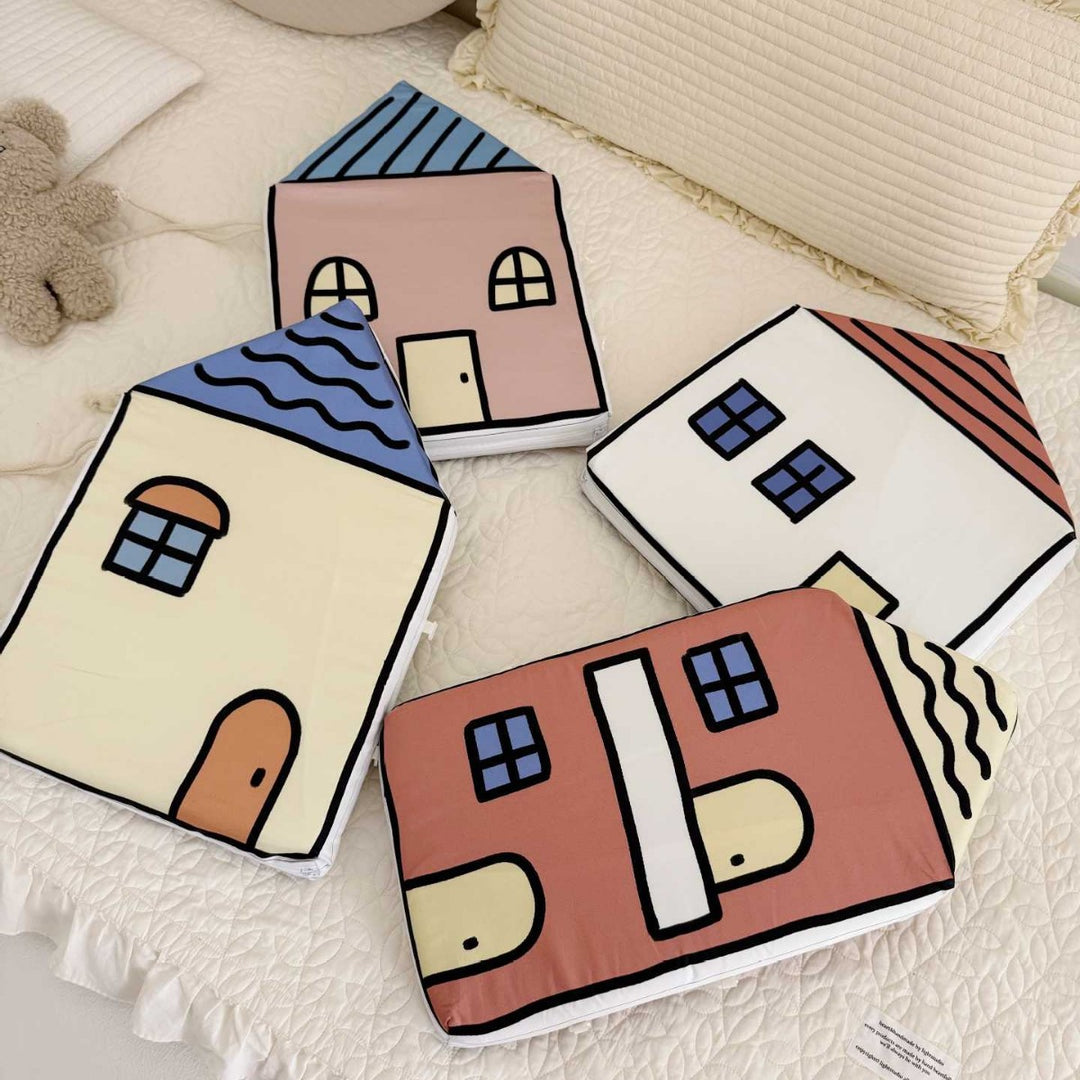 House-Shaped Foam Backrest Cushion Set for Kids Playroom Nursery Decorative Pillows