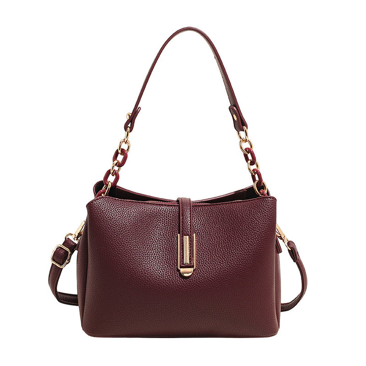 Elegant Leather Handheld Satchel