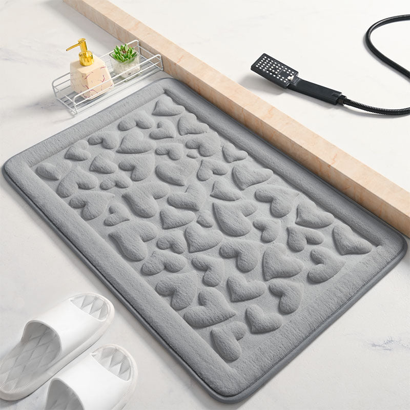 Heart Pattern Memory Foam Bath Mat