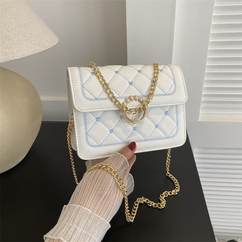 Elegant Quilted Chain-Detail Handbag