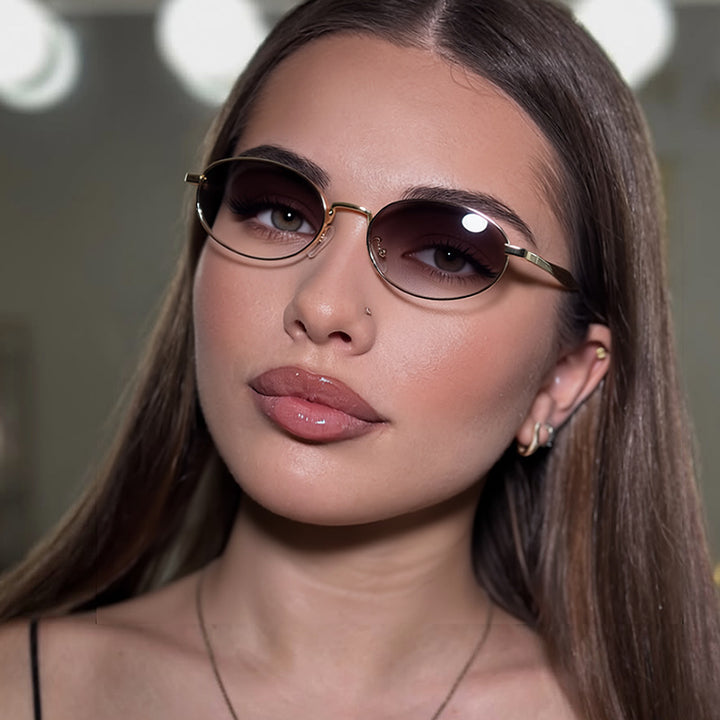 Women's robust round sunglasses with mirrored lenses Stornfield