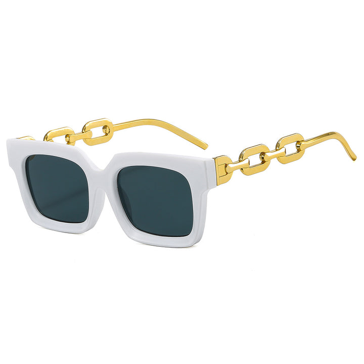 Women’s fashionable square sunglasses with luxurious chain details Stornfield