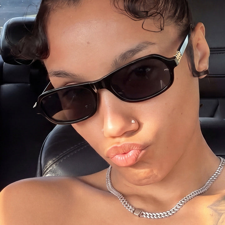 Ladies stylish fashionable sunglasses with golden accents Stornfield