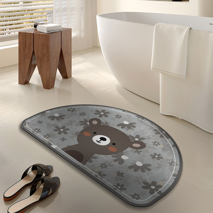 Playful Giraffe Themed Bath Mat