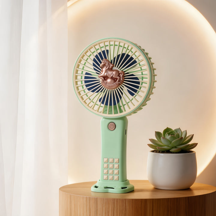Women Portable Hand Fan with Innovative Unicorn Design Stornfield