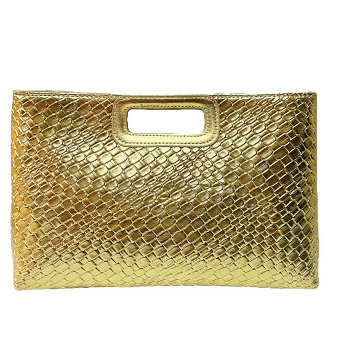 Textured Metallic Evening Clutch