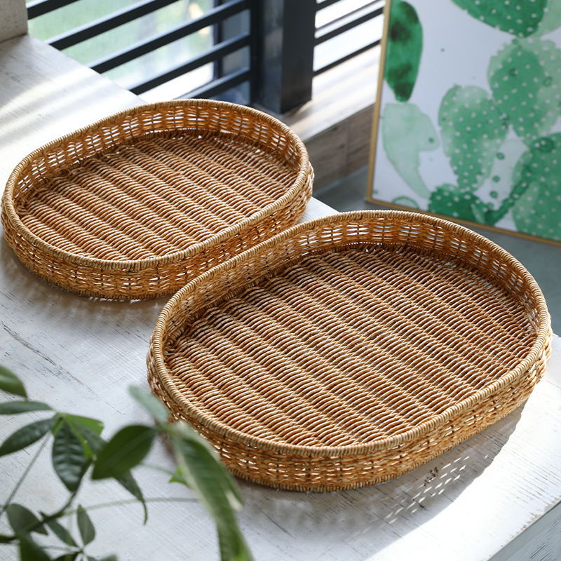 Handwoven Decorative Serving Tray Stornfield 1783754312