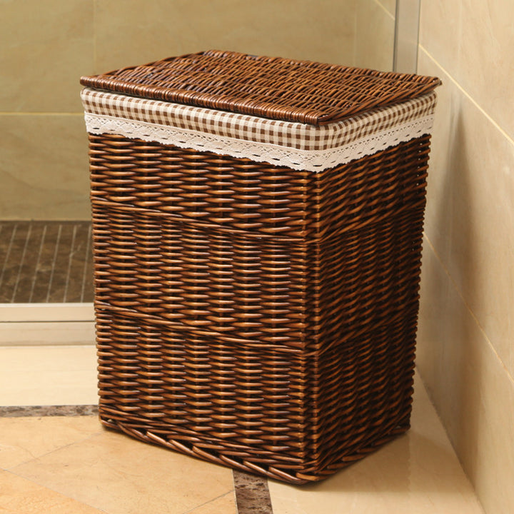 Women's laundry basket with elegant fabric cover and unique design Stornfield